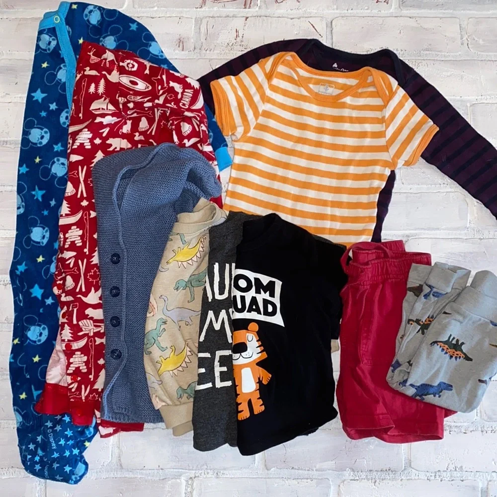 Babyboy 12/18m footie sweater top bundle!!